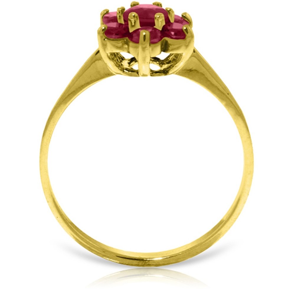 14K. SOLID GOLD RING WITH NATURAL RUBIES - Picture 2 of 4